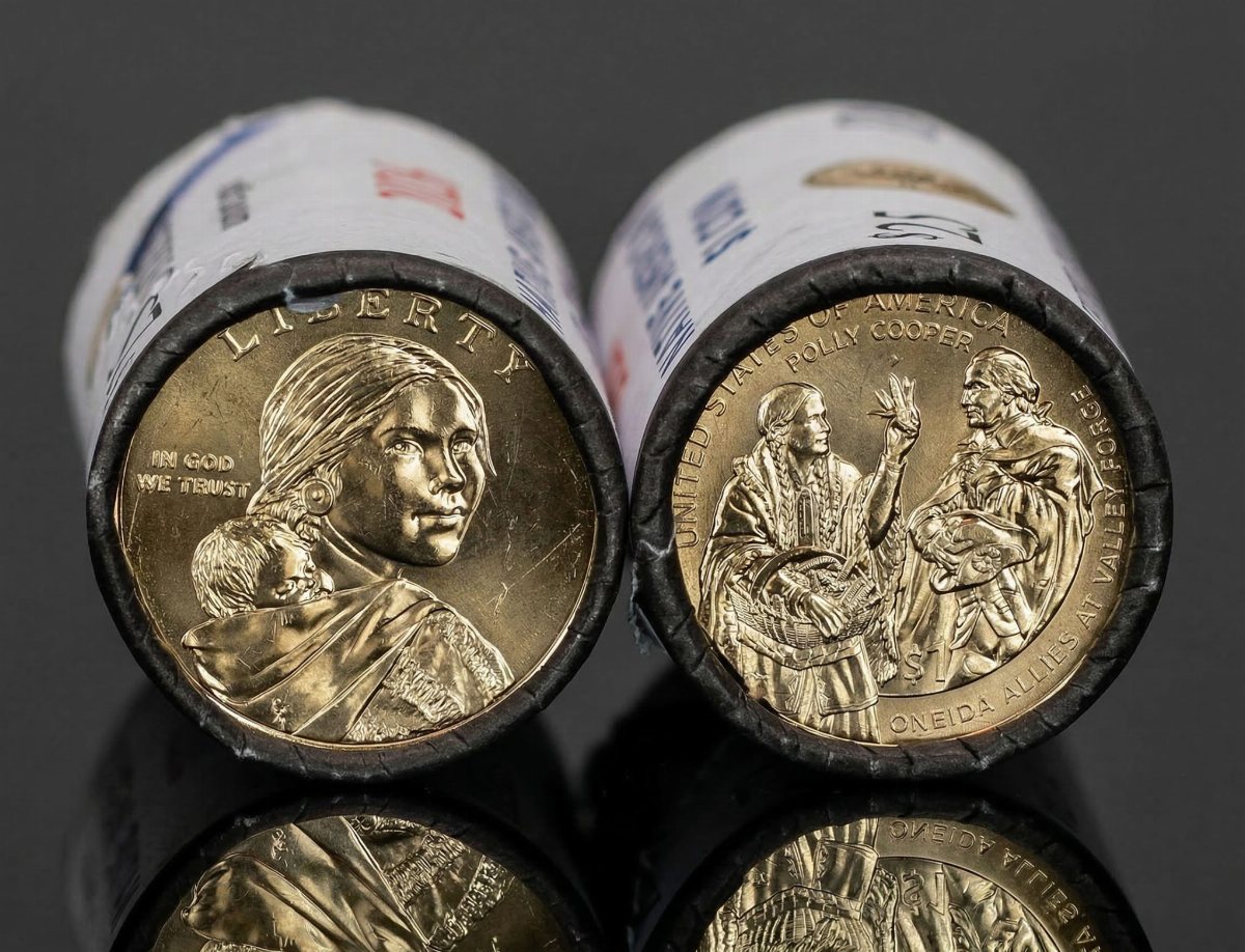 CoinNews photo showing rolls of 2026 P&D Native American alt=