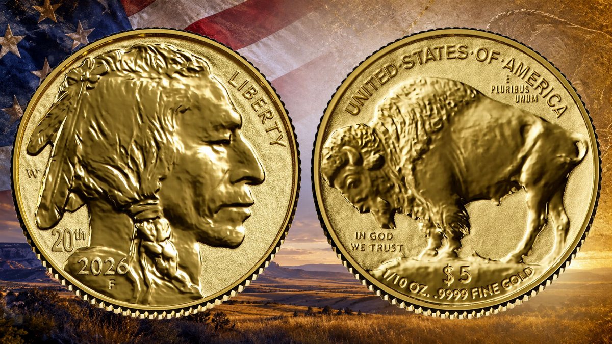 US Mint Reveals 2026 1/10-Ounce Gold Buffalo With 20th Anniversary Mark